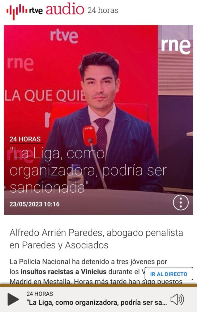 Alfredo Arrién Paredes habla de las consecuencias de los insultos racistas a Vinicius en Mestalla